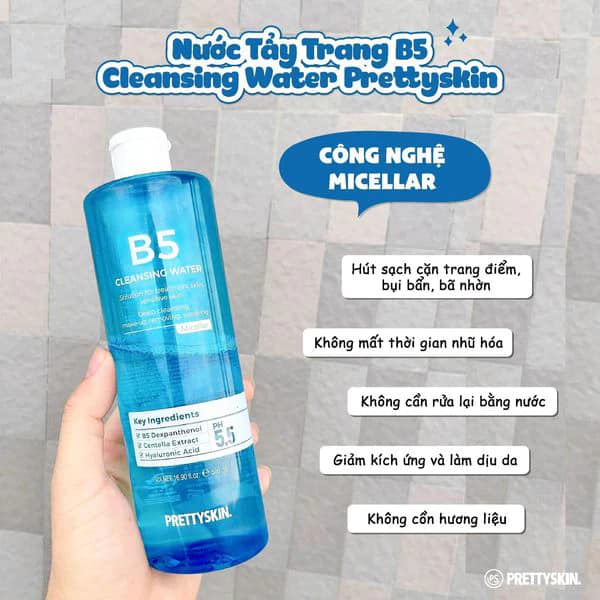 Nước Tẩy Trang B5 PrettySkin 500ml lười  mà vẫn sạch vẫn đẹp nha