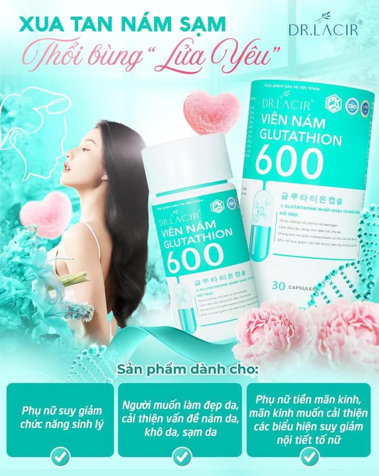 Viên Uống Trắng Da Glutathione 600 Dr Lacir