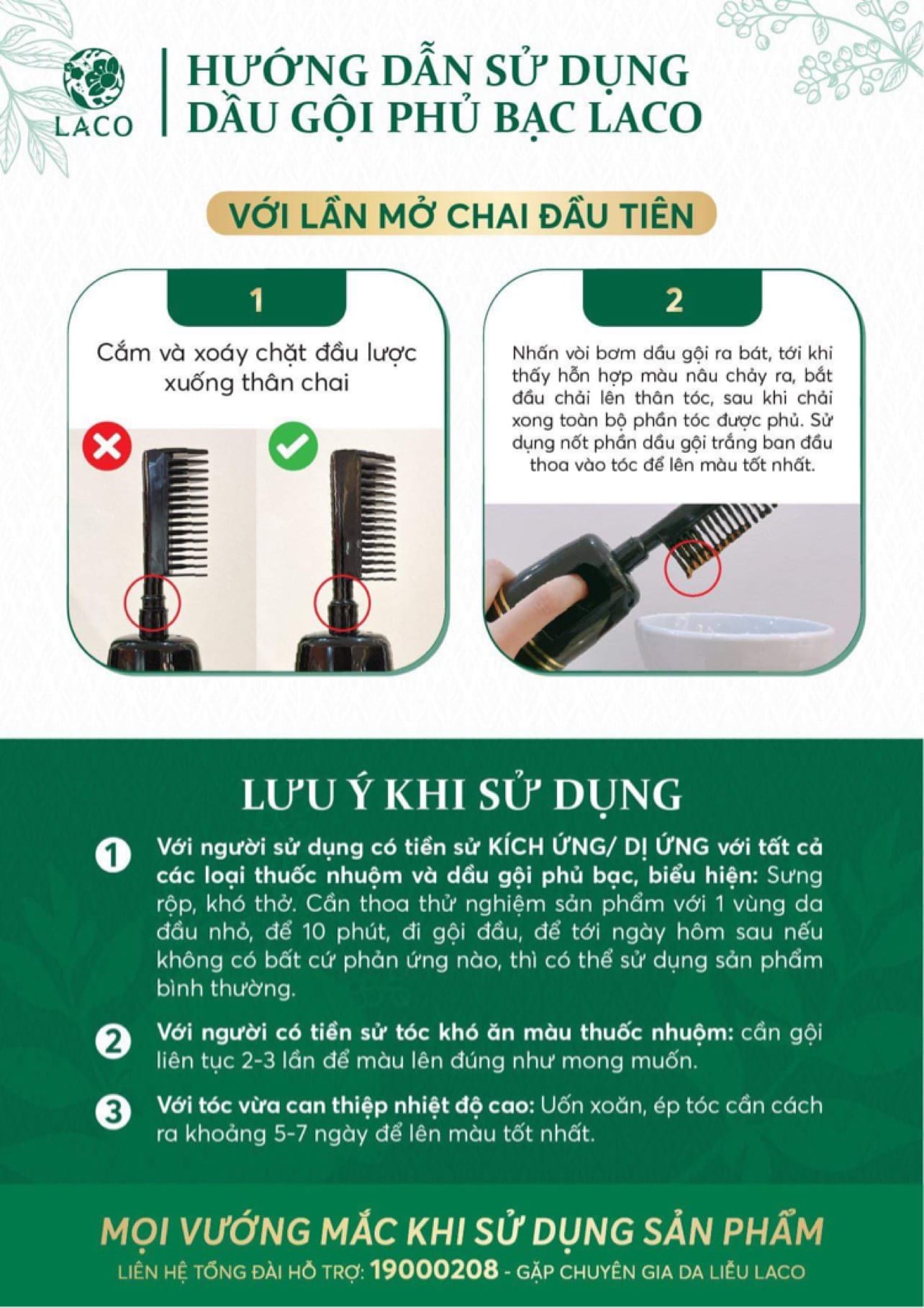 Dầu Gội Phủ Bạc Laco Màu Đen Nháy Sau Vài Phút
