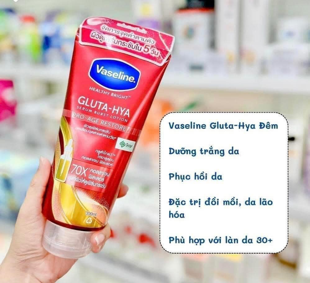 Sữa Dưỡng Thể Vaseline 70x Màu Đỏ Gluta Hya Serum Burst Lotion Pro Age Restore
