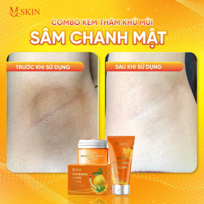 Combo Kem Tẩy Lông + Kem Thâm Nách MQ Skin Sâm Chanh Mật chính hãng