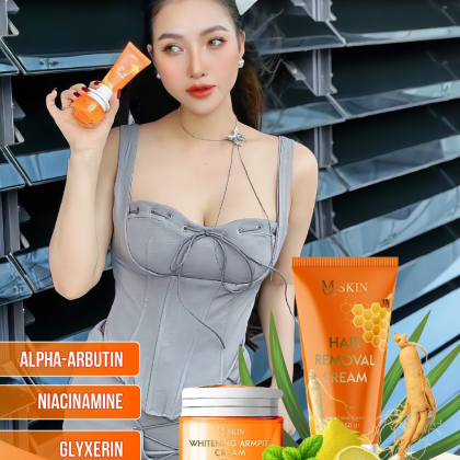 Combo Kem Tẩy Lông + Kem Thâm Nách MQ Skin Sâm Chanh Mật chính hãng