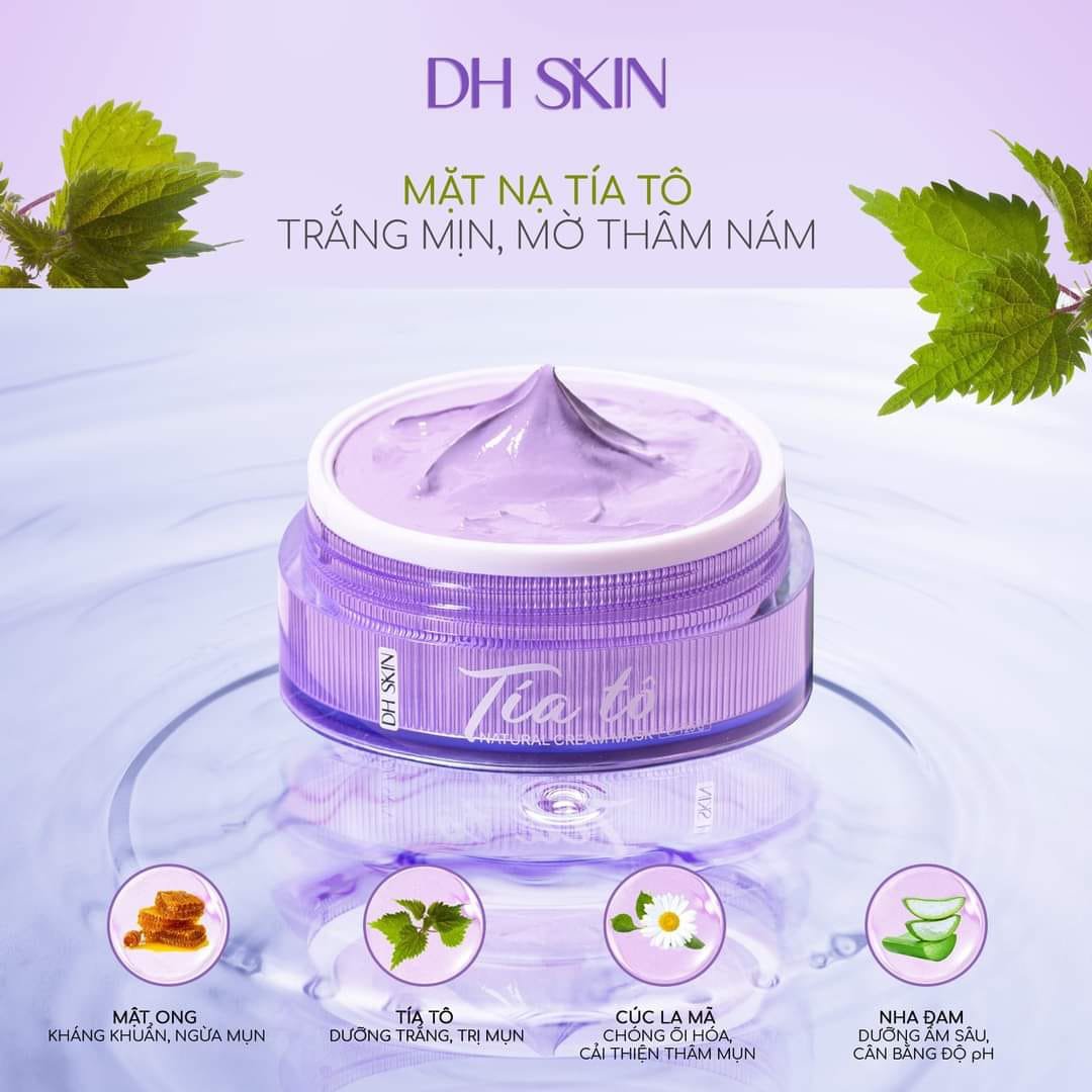 Mặt Nạ Tía Tô DH Skin mang hiệu quả tuyệt vời từ những lá tía tô nguyên chất