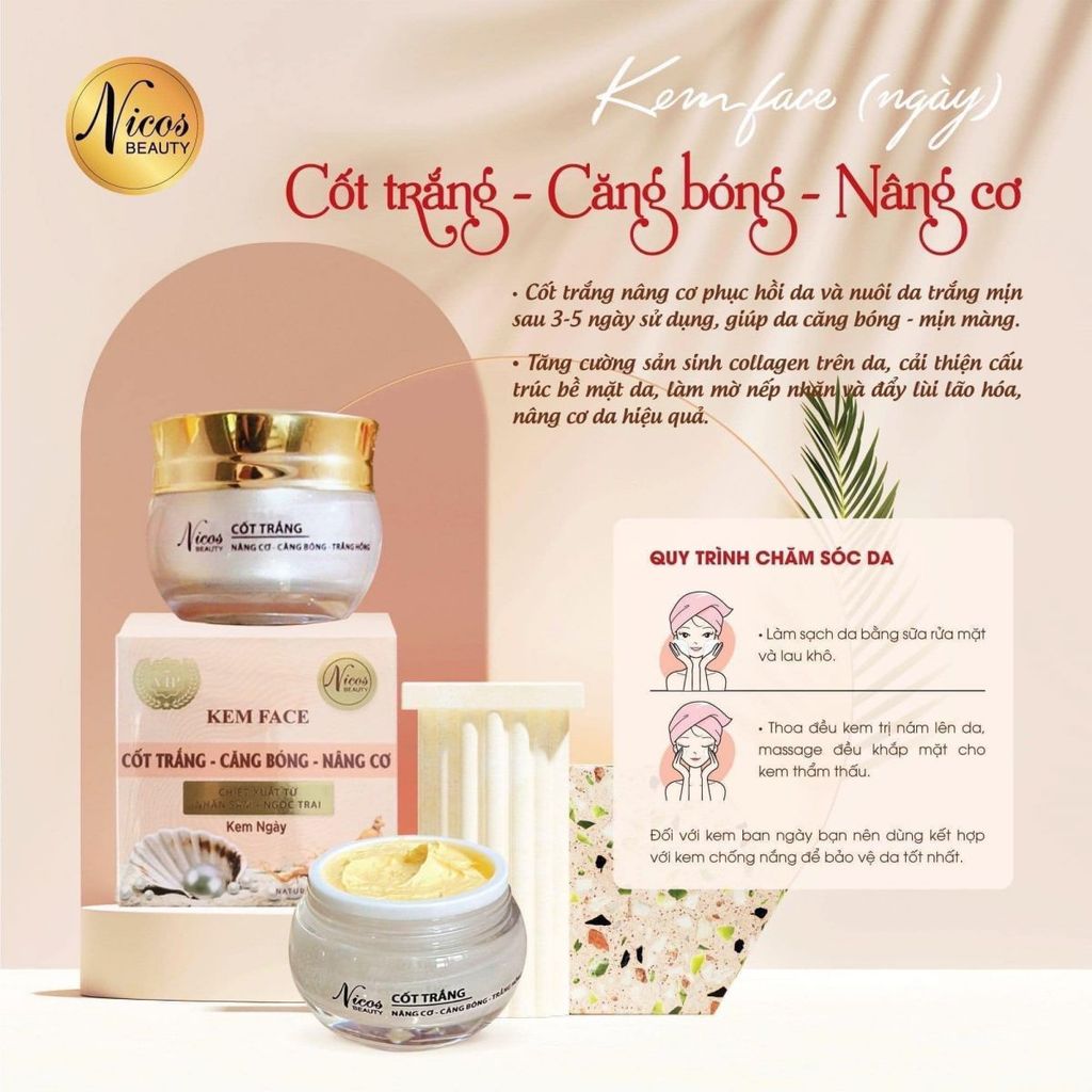 Kem Face cốt trắng ban ngày căng bóng nâng cơ chống nắng