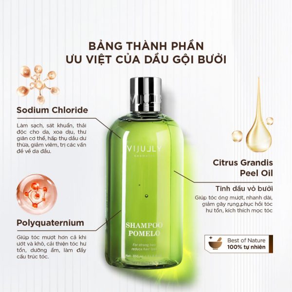 Dầu gội bưởi Vi Jully giúp giảm rụng tóc,nuôi dưỡng tóc từ sâu bên trong