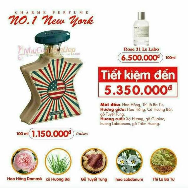 Nước Hoa Charme No.1 New York 100ml Unisex