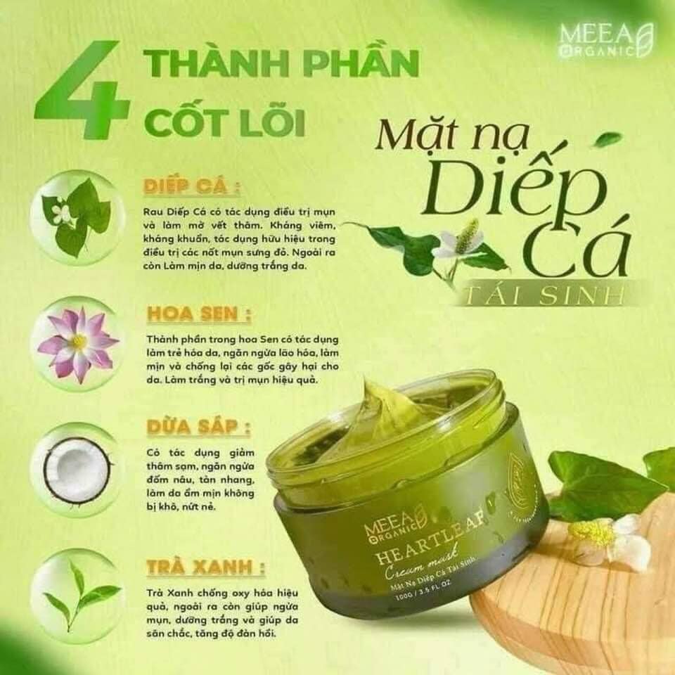 Mặt Nạ Diếp Cá Tái Sinh MeeA Organic chính hãng