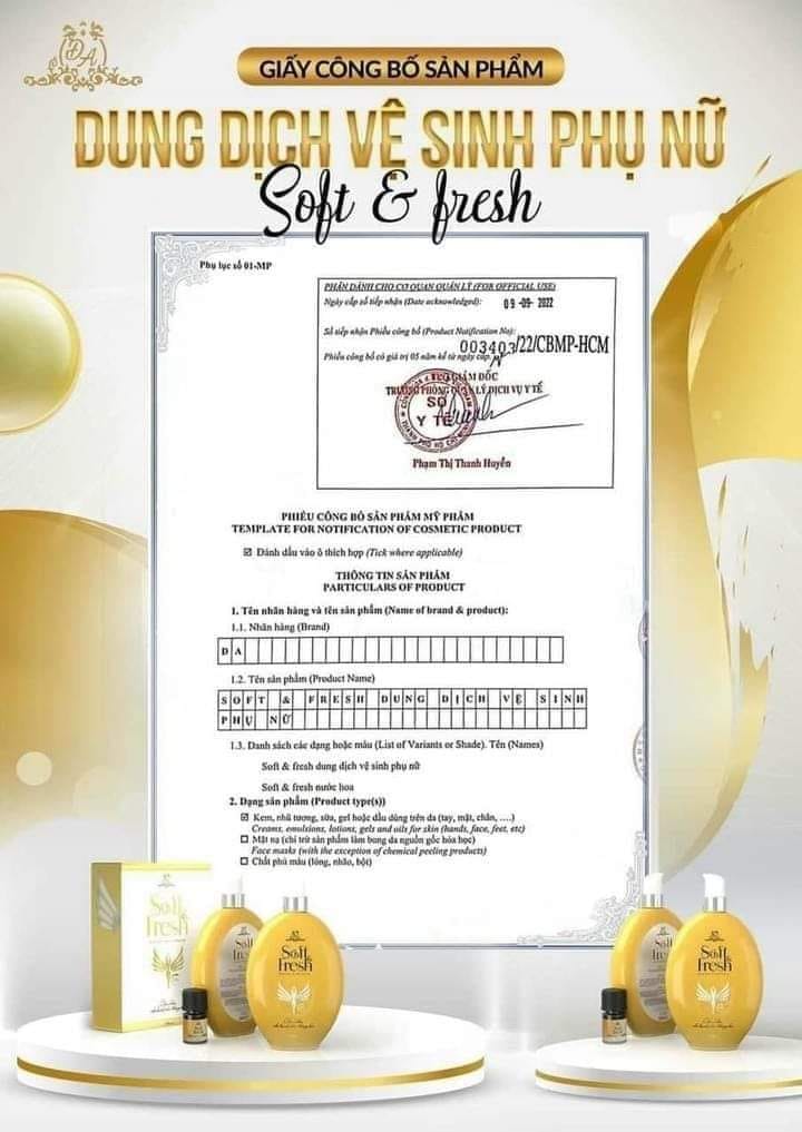 Dung Dịch Vệ Sinh Phụ Nữ Soft Fresh Mỹ Phẩm Đông Anh Collagen X3