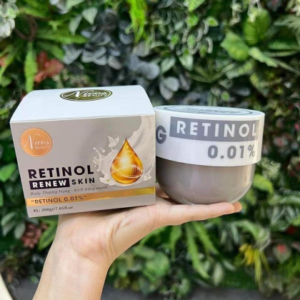 Kem Body Kích Trắng Mạnh Nicos Beauty Retinol Renew Skin Dưỡng Trắng, Giảm Mụn sekhít lỗ chân lông