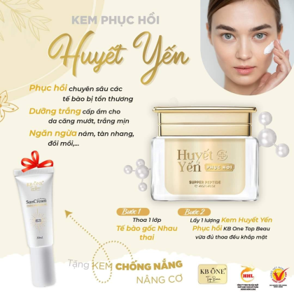 Kem Huyết Yến đặc trị nám, dưỡng trắng của KBONE TOP BEAU