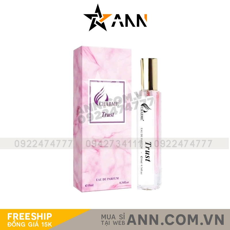 Nước hoa Charme Trust 10ml là mùi hương cực kỳ ngọt ngào dành cho cô nàng theo đuổi phong cách quyến rũ