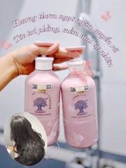 Combo Dầu Gội Xả Biotin Màu Hồng Collagen Essence Pink Voudioty 500ml