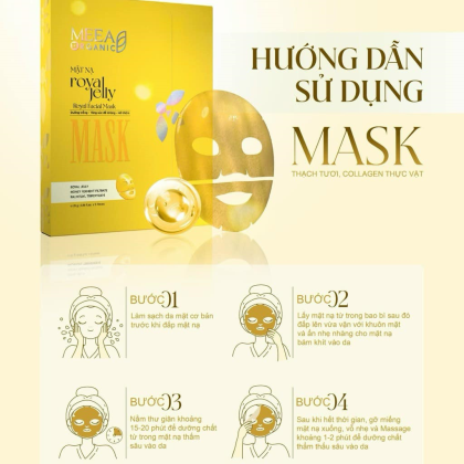 Mặt Nạ Thạch Collagen Meea Organic Màu Vàng Royal Jelly Mask