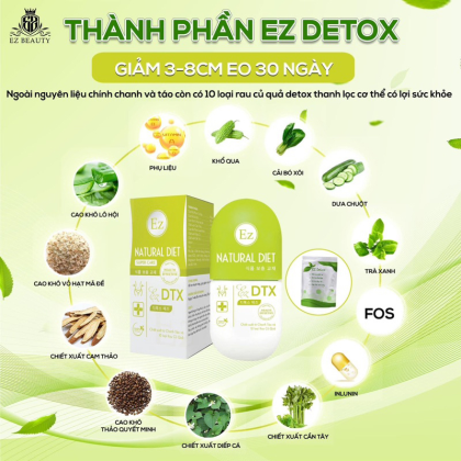 Viên Uống Detox EZ   Giúp hỗ trợ loại bỏ độc tố giảm mỡ trong máu gan giảm mỡ bụng