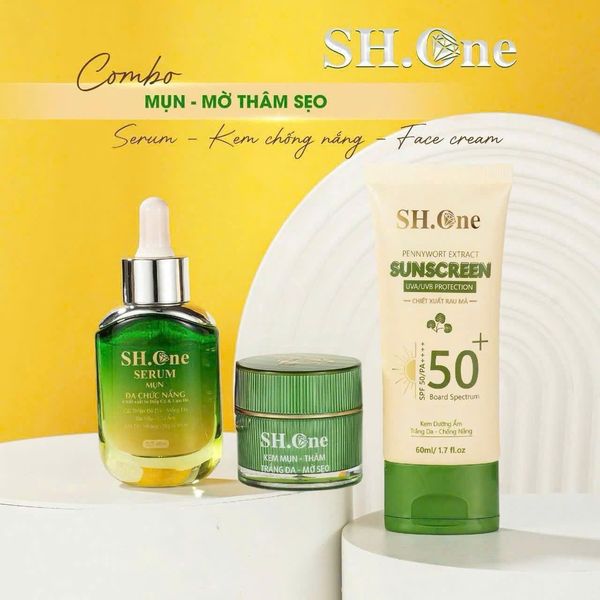 Kem Chống Nắng SH One Chiết Xuất Rau Má một ấn Phẩm mới cho khách của Sh.One đây ạ