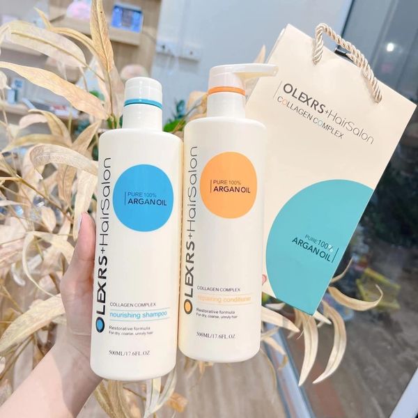 Combo Dầu Gội Xả Olexrs Hair Salon Argan Oil 500ml