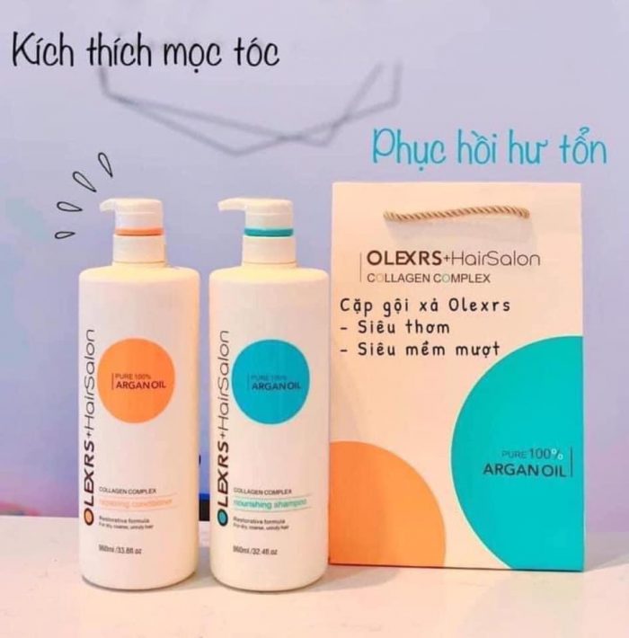 Combo Dầu Gội Xả Olexrs Hair Salon Argan Oil 500ml