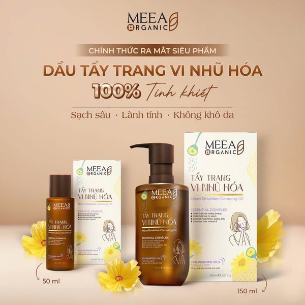 Dầu Tẩy Trang Meea Organic Vi Nhũ Hóa Micro Emulsion Cleaning Oil 150ml