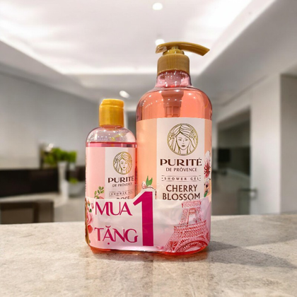 Sữa Tắm Thiên Nhiên Purite Cherry Blossom Hương Hoa Anh Đào 850ml