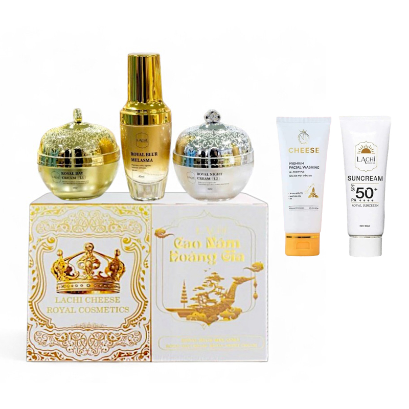 Combo Cao Nám Hoàng Gia Lachi (Serum + Kem Face Ban Ngày + Kem Face Ban Đêm) Giúp Mờ Nám Trắng Da