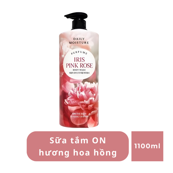 Sữa Tắm Hương Nước Hoa On The Body Daily Moisture Perfume Iris Pink Rose Body Wash Lưu Hương 24H 1100ML