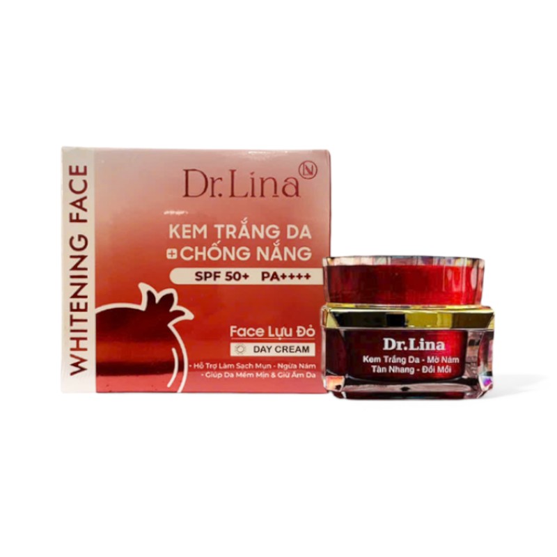 Kem Face Lựu Đỏ Dr.Lina Whitening Face Trắng Da Chống Nắng Ban Ngày SPF50+ PA++++ 25g