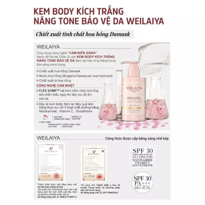 Điểm nổi bật của kem body tone up hoa hồng Weilaiya