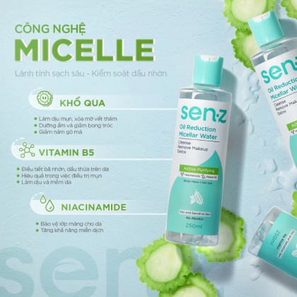 Nước Tẩy Trang Senz Từ Khổ Qua Thu Nhỏ Lỗ Chân Lông