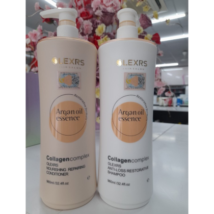 Combo Gội Xả Olexrs Argan Oil Essence Màu Cam 500ml - Phiên Bản Mới 2024