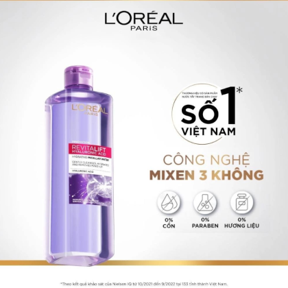 Nước Tẩy Trang Làm Sạch Và Cấp Ẩm Loreal Revitalift Hyaluronic Acid Hydrating Micellar Water