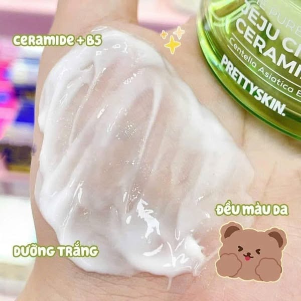 Kem Dưỡng Rau Má, Dưỡng Trắng PrettySkin The Pure Jeju Cica 40 Ceramide Cream 52ml