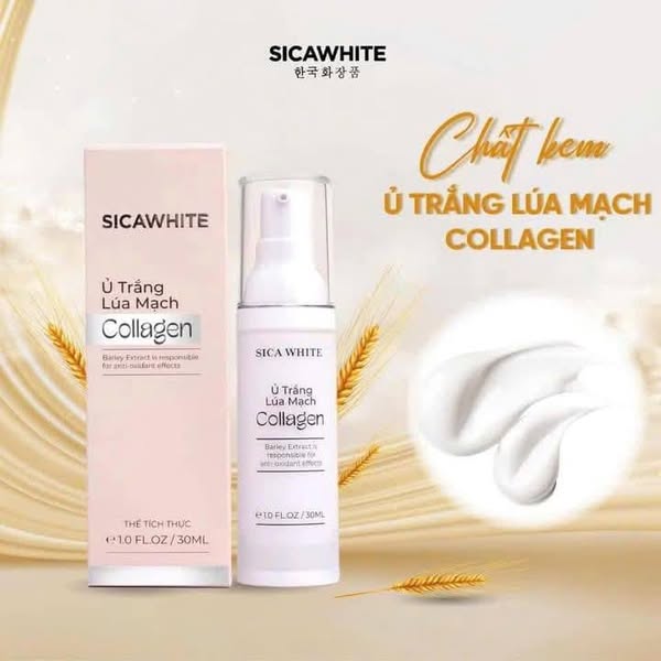 Kem Ủ Trắng Lúa Mạch Collagen Sica White Hỗ trợ làm mờ các vết thâm sạm nám giúp da luôn trẻ khỏe đầy sức sống