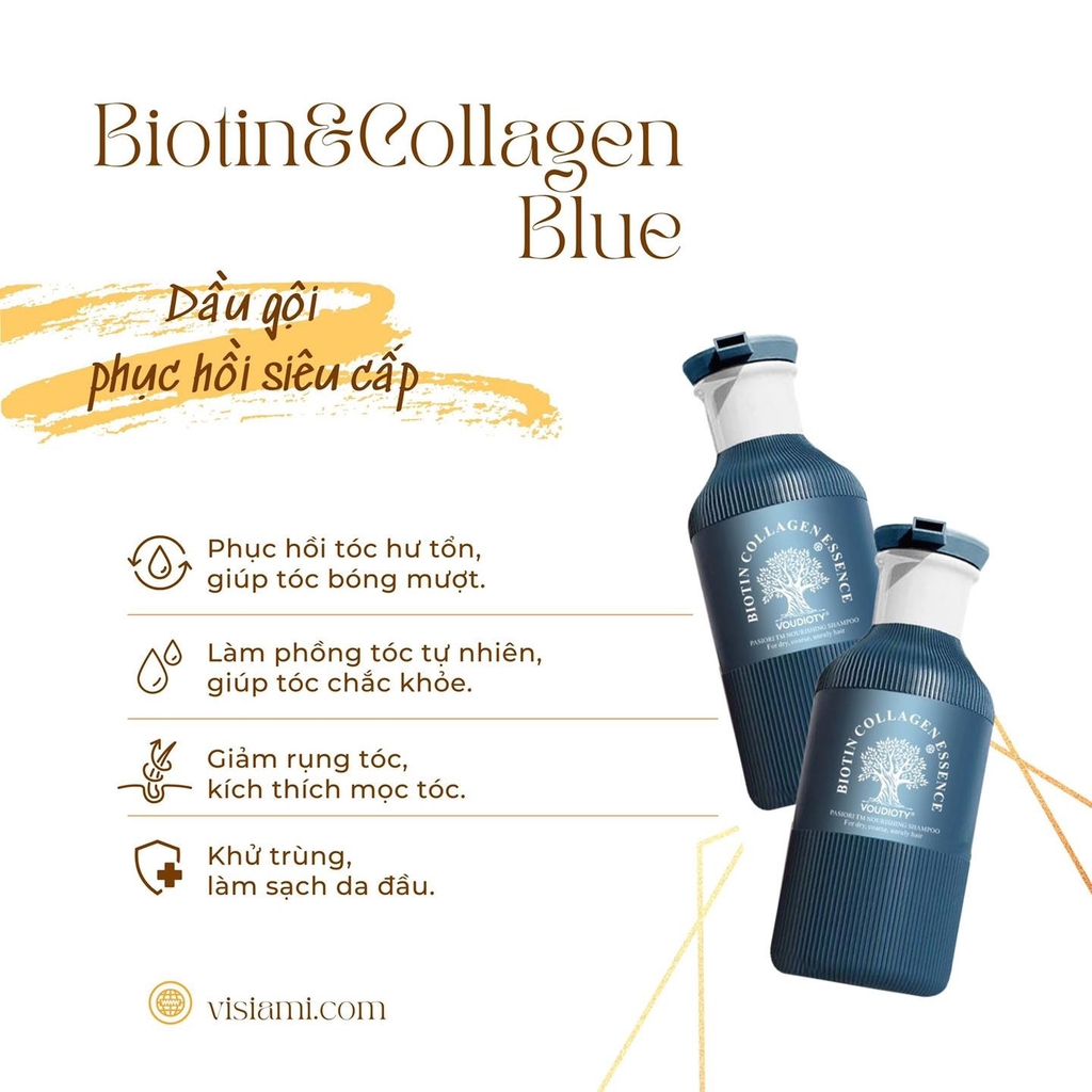 Set Gội, Xả Biotin & Collagen Essence Voudioty  500ML