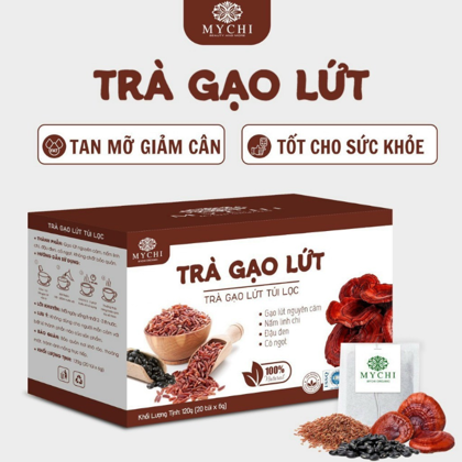 Trà Giảm Cân Gạo Lứt Mychi 120g - Hộp 20 Túi x 6g