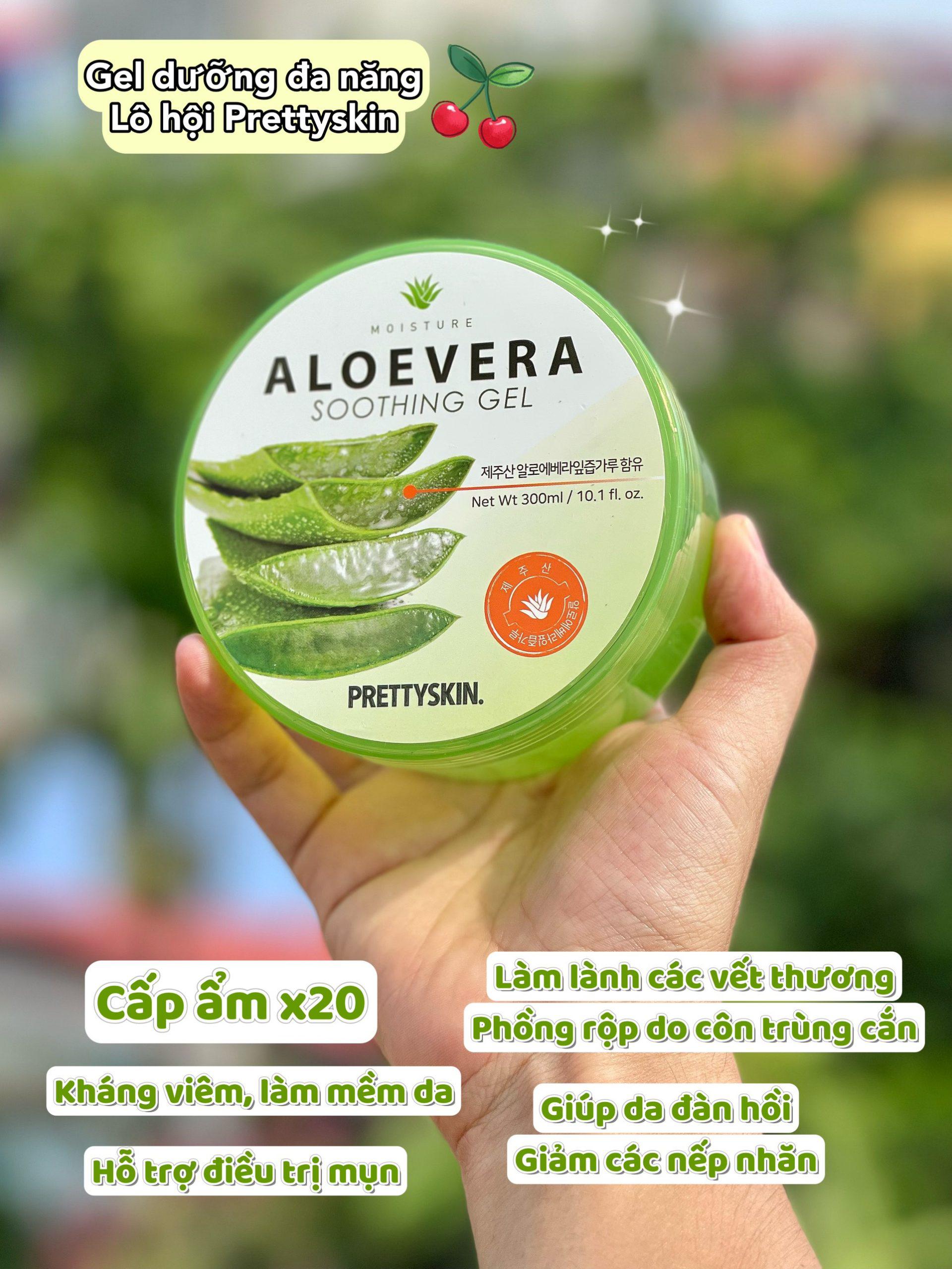 Gel Dưỡng Da Lô Hội  Pretty Skin Aloe Vera Soothing Gel với chiết xuất hoàn toàn từ lô hội nguyên chất 100%
