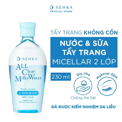 Nước tẩy trang Micellar All Clear Water Fresh Senka Nourish Màu Xanh Dương 230ml