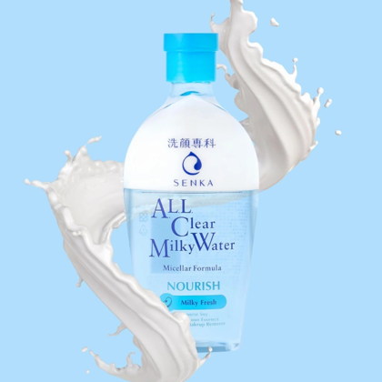 Nước tẩy trang Micellar All Clear Water Fresh Senka Nourish Màu Xanh Dương 230ml giúp làm sạch lớp trang điểm khó trôi bụi bẩn bã nhờn