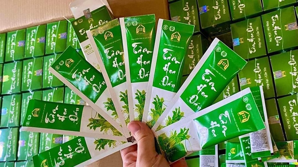 Diệp Lục Cần Tây Tâm Hoa Đán Hộp 15 Gói Giúp làm đẹp da và ngăn ngừa lão hóa da