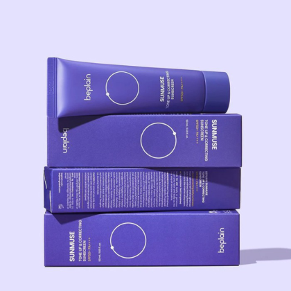 kem chống nắng Beplain Sunmuse Tone Up & Correcting Sunscreen với màu tím