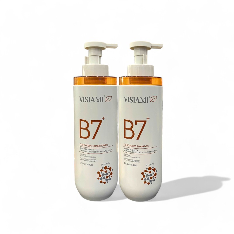 Combo Dầu Gội Xả Visiami Biotin B7+ Cordyceps Đông Trùng Hạ Thảo 780ml