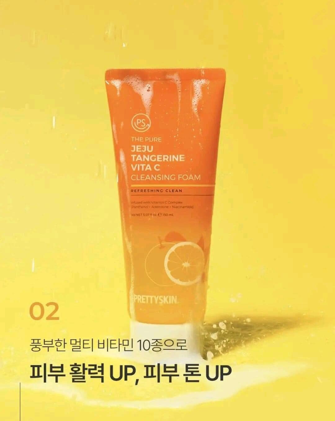 Sữa rửa mặt Pretty Skin Jeju Tangerine Vita C Cleansing Foam