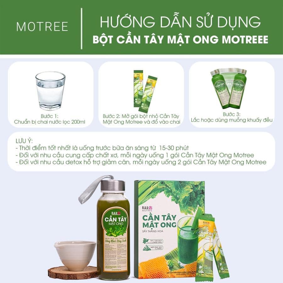Uống đúng cách - pha đúng bài để “chuẩn vị” Cần tây mật ong Motree