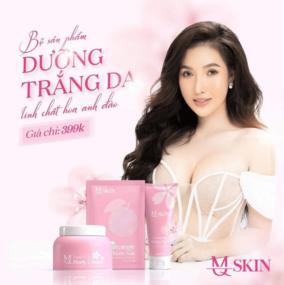 Bộ mỹ phẩm MQ Skin dưỡng trắng body da hoa anh đào chính hãng
