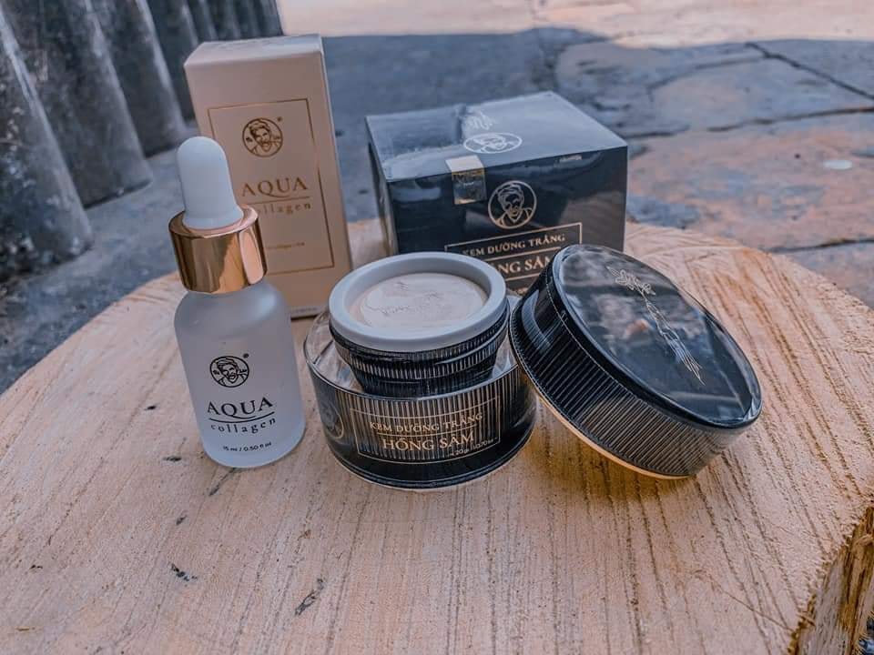 Combo kem hồng sâm bà lão kết hợp Aqua collagen bà lão