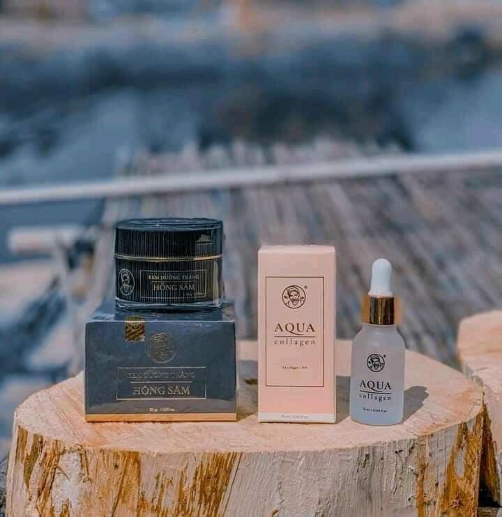 Combo kem hồng sâm bà lão kết hợp Aqua collagen bà lão