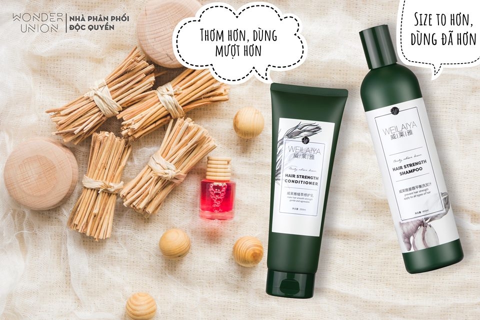 Combo bộ dầu gội xả Weilaiya mọc tóc chiết xuất gừng xả