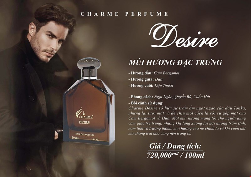 Nước hoa nam Charme Desire 100ml chính hãng