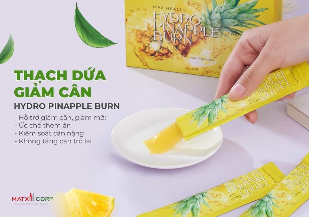 Ăn 1 gói thạch dứa Matxi Corp vào buổi sáng để dọn sạch mỡ thừa