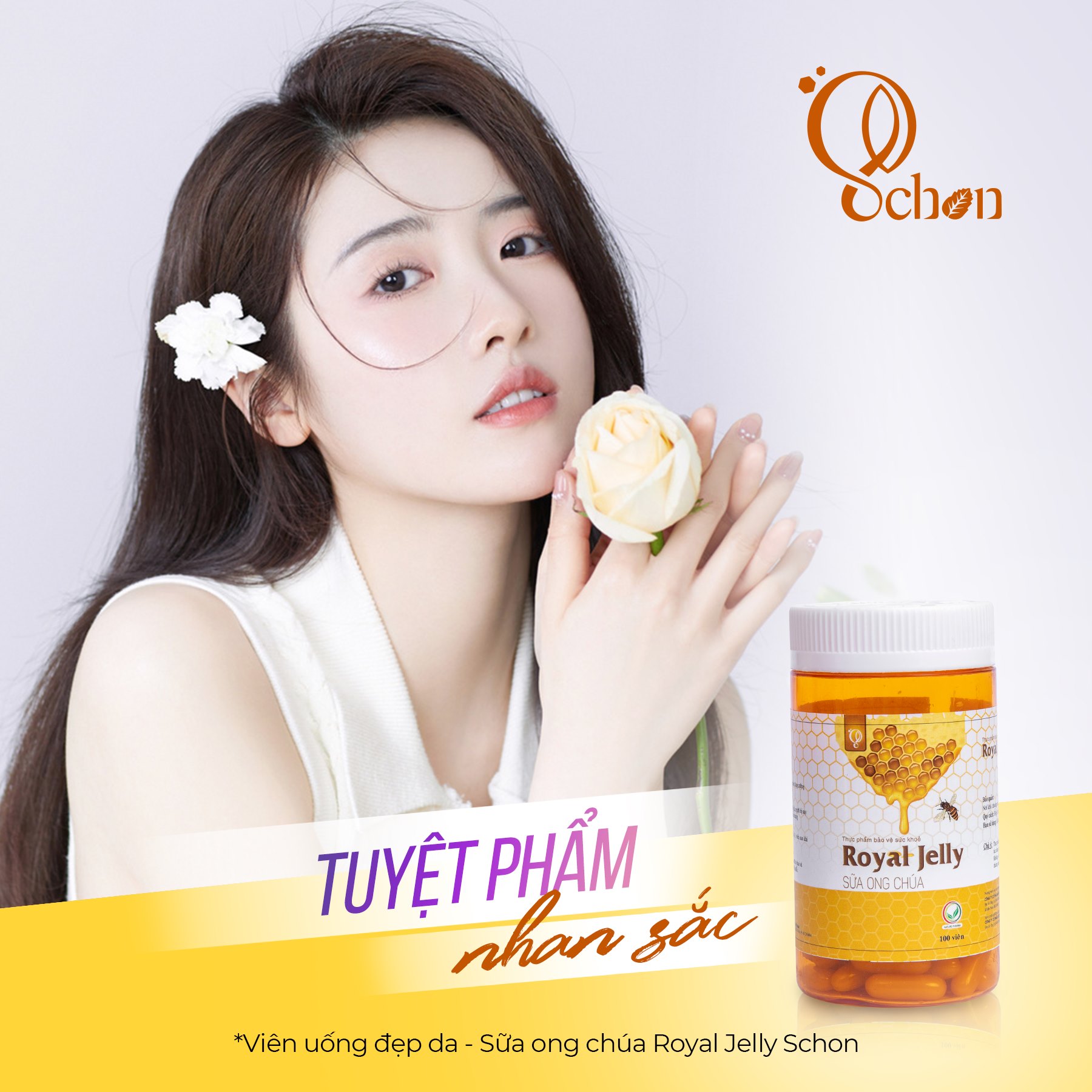 Tuyệt phẩm nhan sắc với viên uống sữa ong chúa Royal Jelly Schon