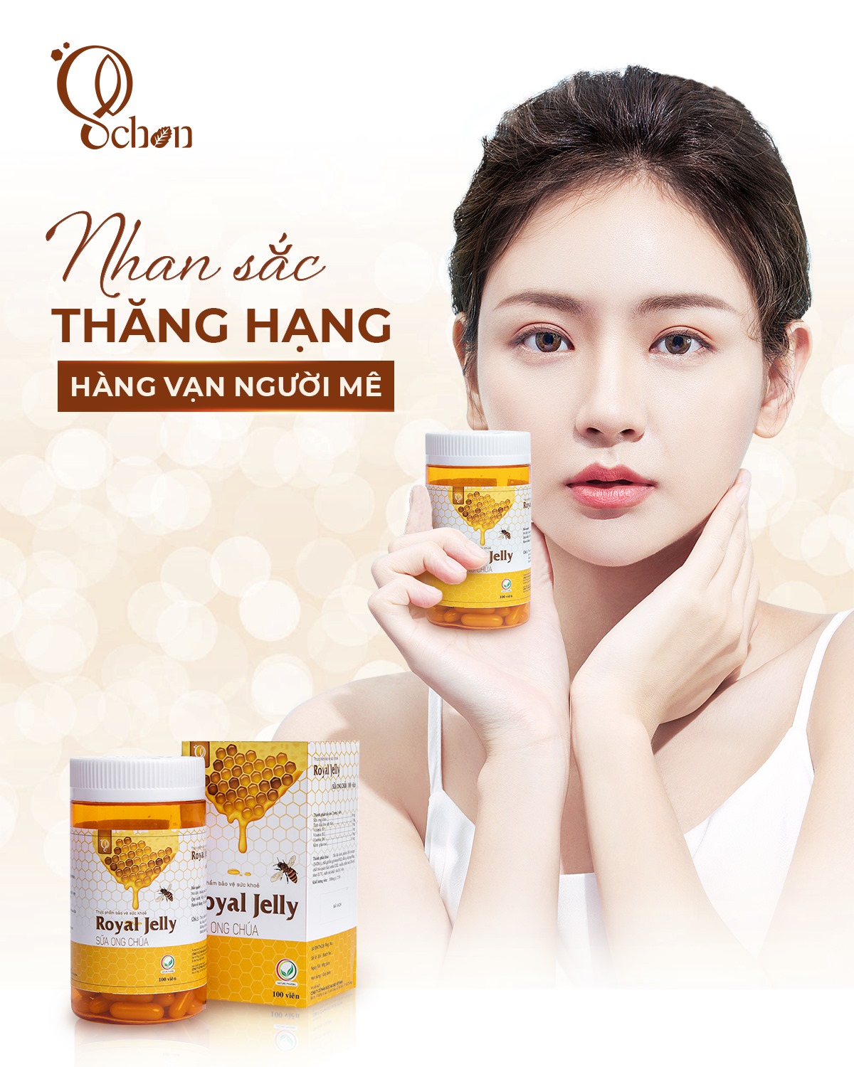 Nhan sắc thăng hạng - vạn người mê với viên sữa ong chúa Royal Jelly Schon